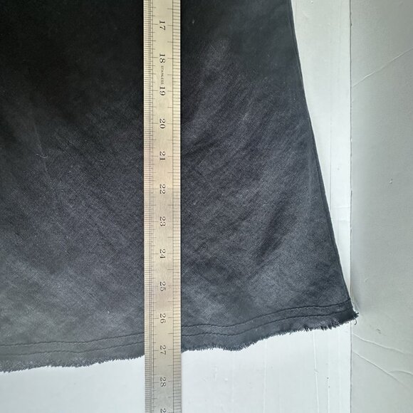 Liz Clayborne Linen Babydoll Top Wmn 16-18? Black Ruffle Raw Hem Minimalist READ - Picture 11 of 11